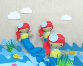 Pocket Studio Doll - Mermaid Doll - Made to order