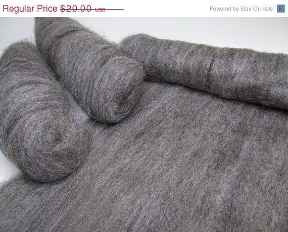 INVENTORY SELL DOWN Gray, Hand Washed, Carded 4 Ounces, Smooth Fiber Batt Set