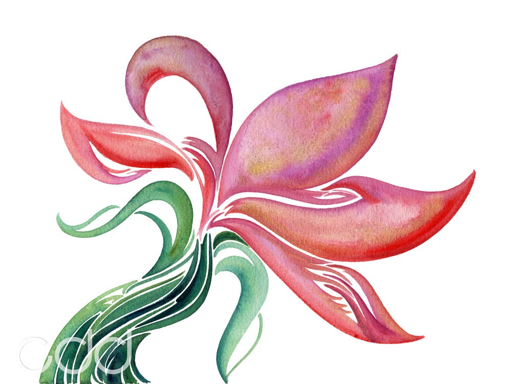 Dear Flower - 8in by 10in Print of Original Watercolor Painting