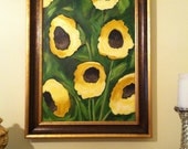 Framed Black Eyed Susans - Framed Original Painting
