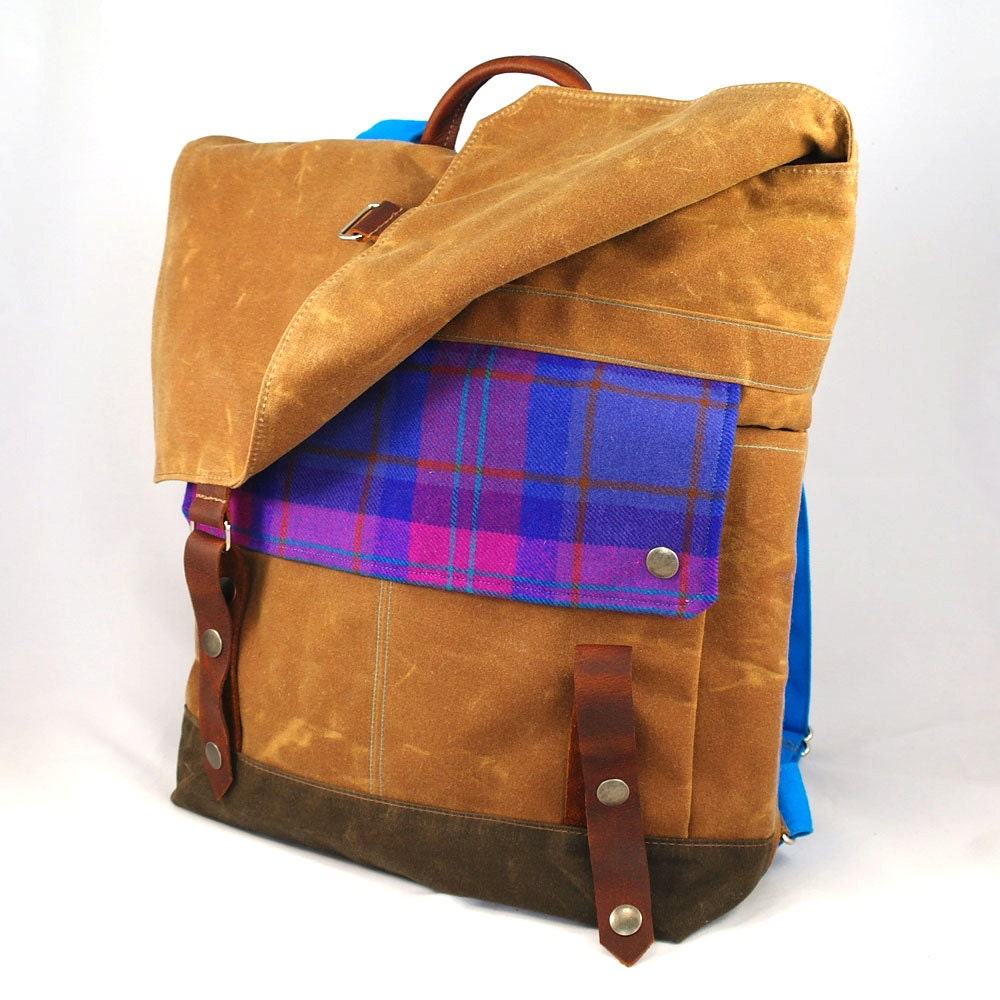 Purple Pendleton Waxed Canvas Backpack