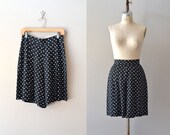 polka dot shorts / vintage 1980s rayon shorts / Summer Dots shorts