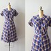 plaid 1950s dress / vintage 50s dress / Sorbonne Plaid dress