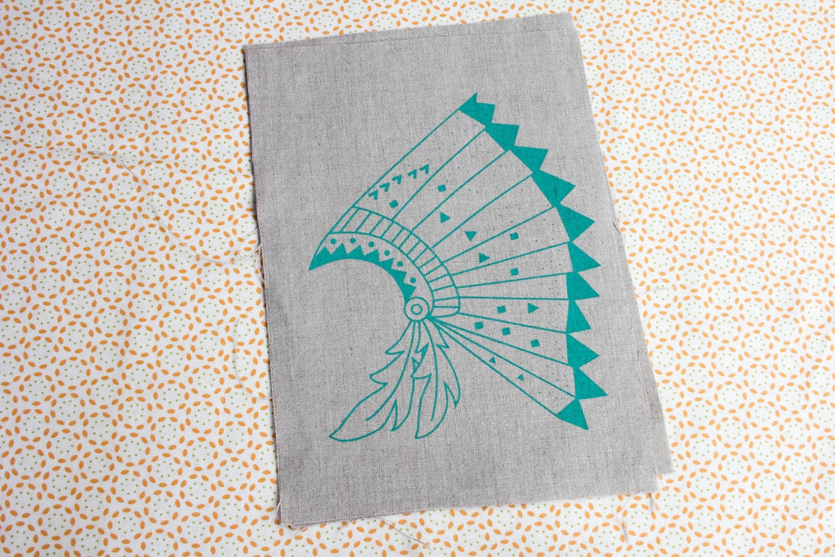 Geometric Headdress Panel Hand Screen Printed (B)