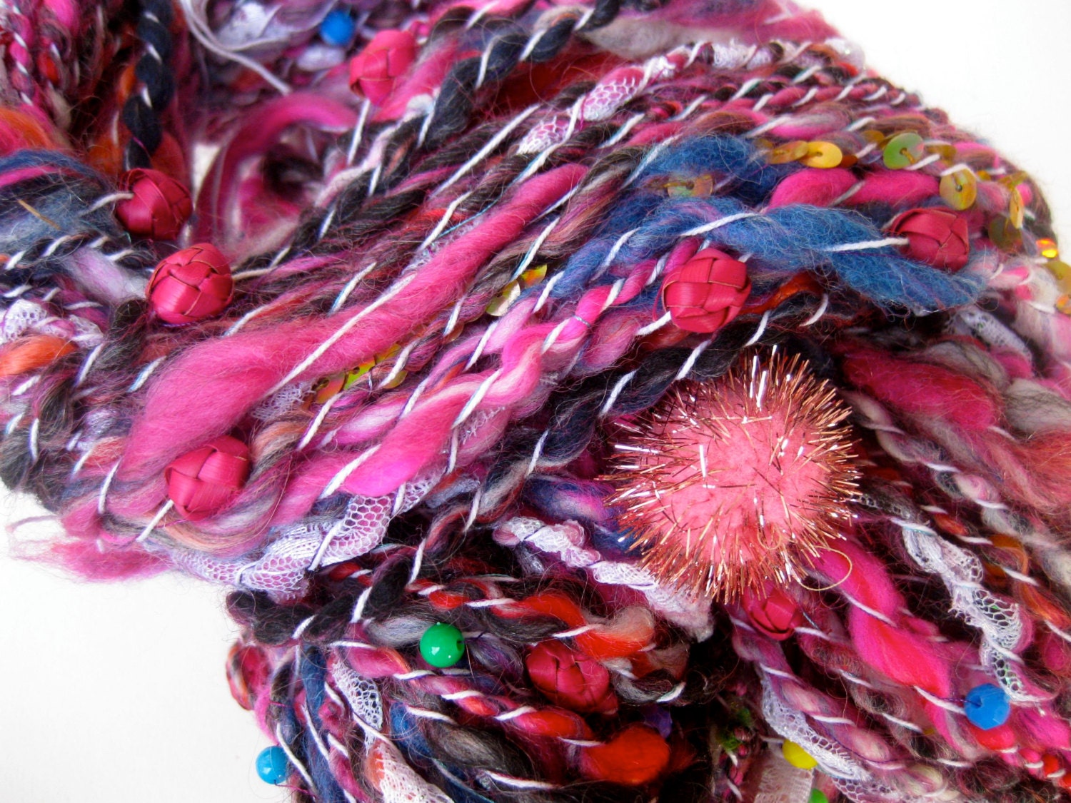 handspun art yarn, Akiko