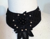 Dark Tribal, Tribal Fusion, Gothic, Studded , Beaded lace choker
