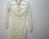 Vintage 80's Climax: Karen Okada for David Howard pearls and lace dress