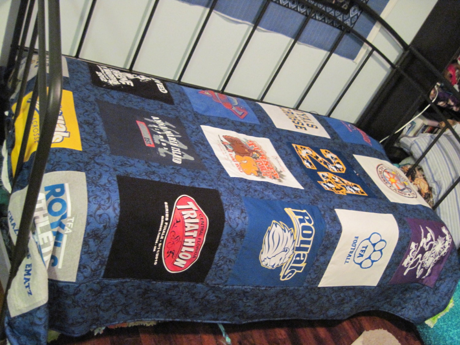 Custom Twin Size Tshirt Memory Quilt made with15 of  your own T shirts