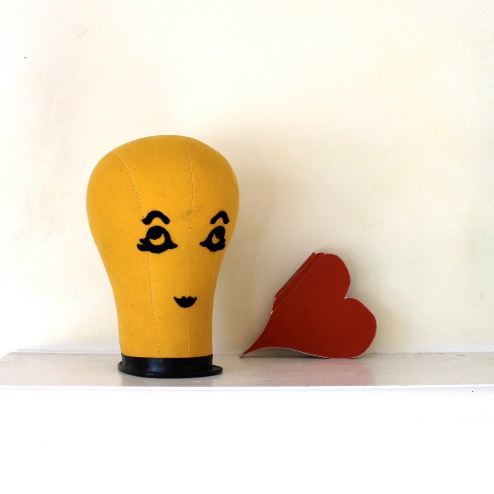 Vintage Cloth Head Form Display with Face Mannequin 100% PIF Vintage Retro Vestiesteam Homespunsociety