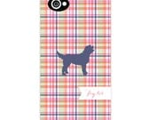 Blackberry Z10 Dog Silhouette Custom Phone Case in Plaid Pattern