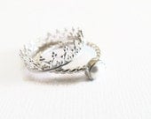 Princess Crown Ring and Fresh Water Pearl Stacking Set, stacking rings