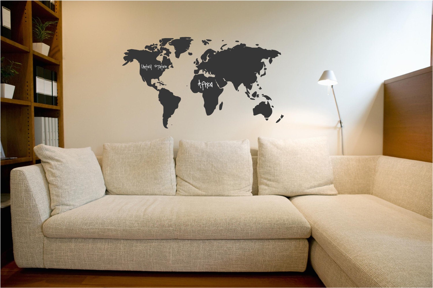 World Map Chalkboard vinyl wall decal