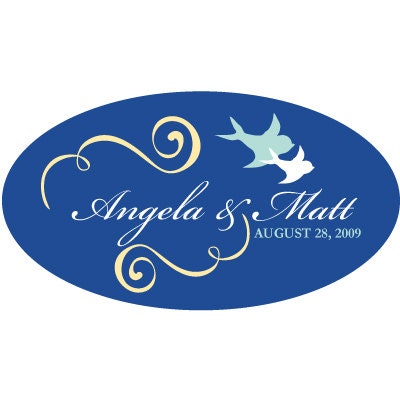 Swallow Oval Stickers - size 2.5 x 1.375 NA040OV (set of 100)