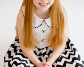 Black and White Chevron Tuxedo Front Dress - Size 2T-5