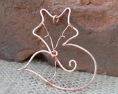 Fox. Fox Pendant. Wire Fox. Sleeping Fox. Copper. Wire Jewelry