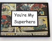 You're My Superhero Card, Comic Card, Comic Note Card, Graphic Novel Card, Superhero Card, Vintage Avenger Card