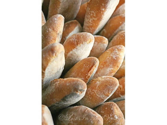 Baguette Photo, Food Photography, Kitchen Art, 8x12 Fine Art Photograph, Bakery Bread, Beige, Brown, Wall Decor, French Bread, Still Life