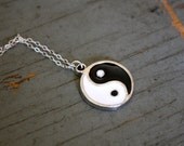Handcast Pewter YIN YANG Charm Necklace