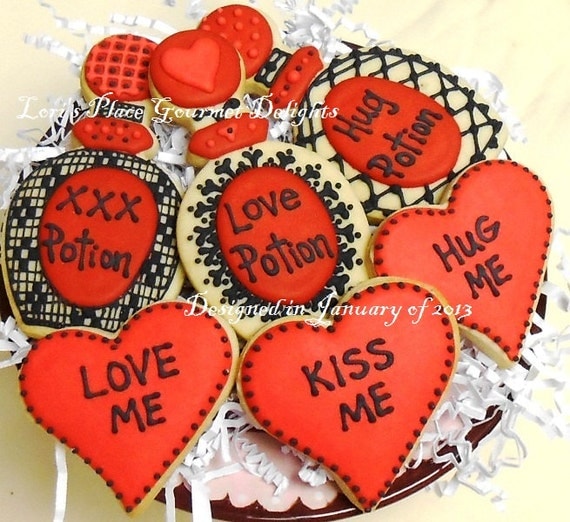 Love Potion Valentine's Day Cookies - 6 Cookies Il_570xn