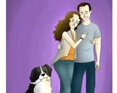 Custom Couple Cartoon Portrait Illustration