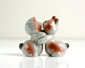 Vintage Hugging Bunnies Salt and Pepper Shakers