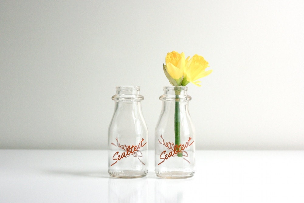 Vintage Half Pint Sealtest Milk Bottles