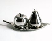 Silver Plated Fruit Salt and Pepper Shakers Set