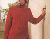 PDF Vintage Mens Round Neck Raglan Sweater pattern, Sizes 36" to 44"  Knitting Pattern  (167)