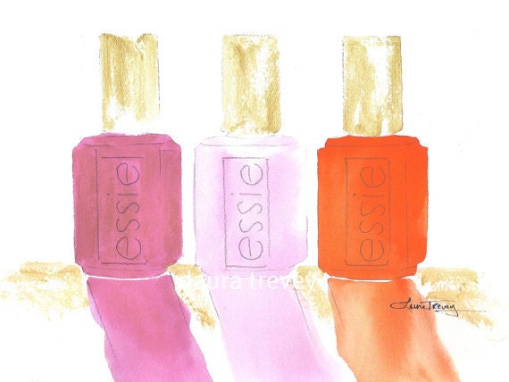 Essie Nail Polish Watercolor Print