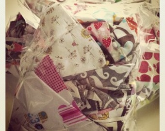 1/2 POUND of fabric scraps - 100 percent designer cotton prints - variety of sizes