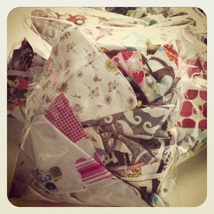 1/2 POUND of fabric scraps - 100 percent designer cotton prints - variety of sizes
