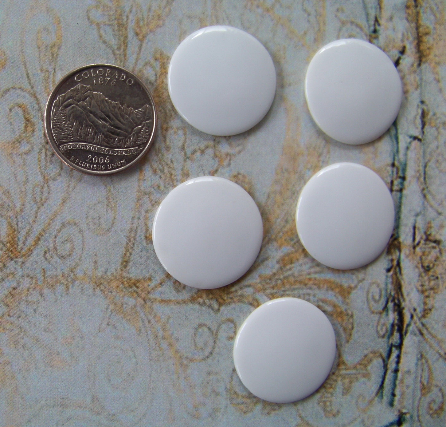 Porcelain Discs 5  Ready for Decals or China Painting, More 1 Inch Round ECS