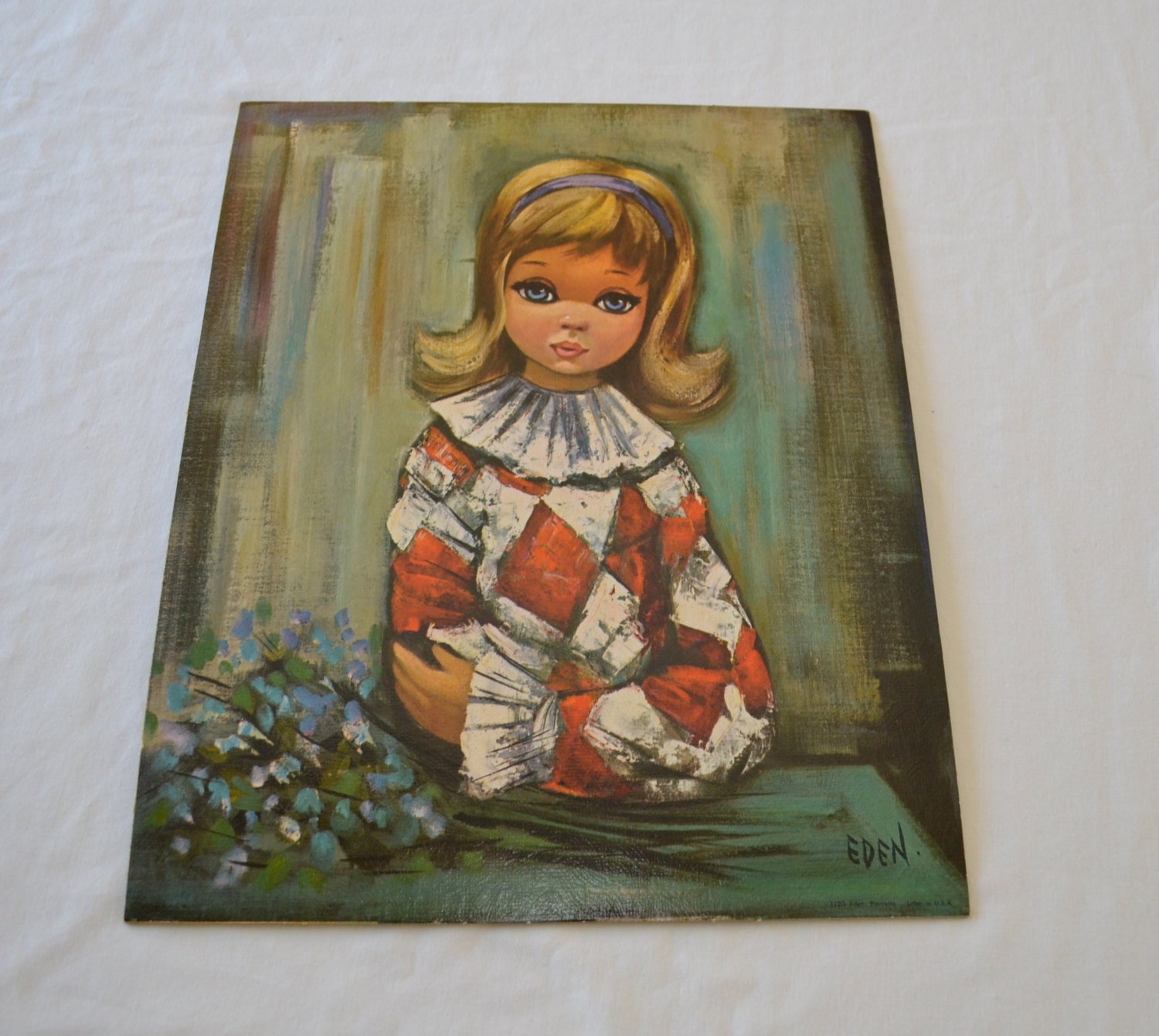 Vintage EDEN Big Eye Print PIERETTE 1960's