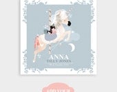 Customized Baby Girl Name Art, Nursery Decor - 'Ride With Me to the Stars' by Schmooks