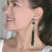 Gemstone Tassel Earrings Shoulder Duster Post Earrings Mystic Pyrite Tassel Bali Silver Earrings