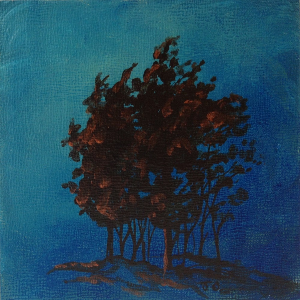 Tree Silhouette Block 53 - Original Acrylic Painting
