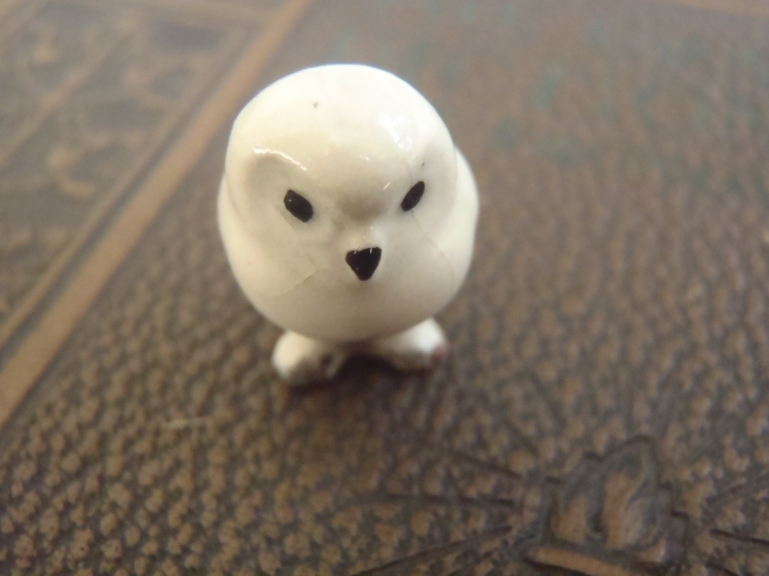 Tiny Owl Figurine Ceramic