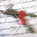 Lovestruck. Heart and arrow earrings. Polymer clay and antiqued brass. Rustic, romantic, red. Free US shipping.
