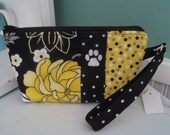 Fun 'N Funky Embroidered Pawprint Wristlet
