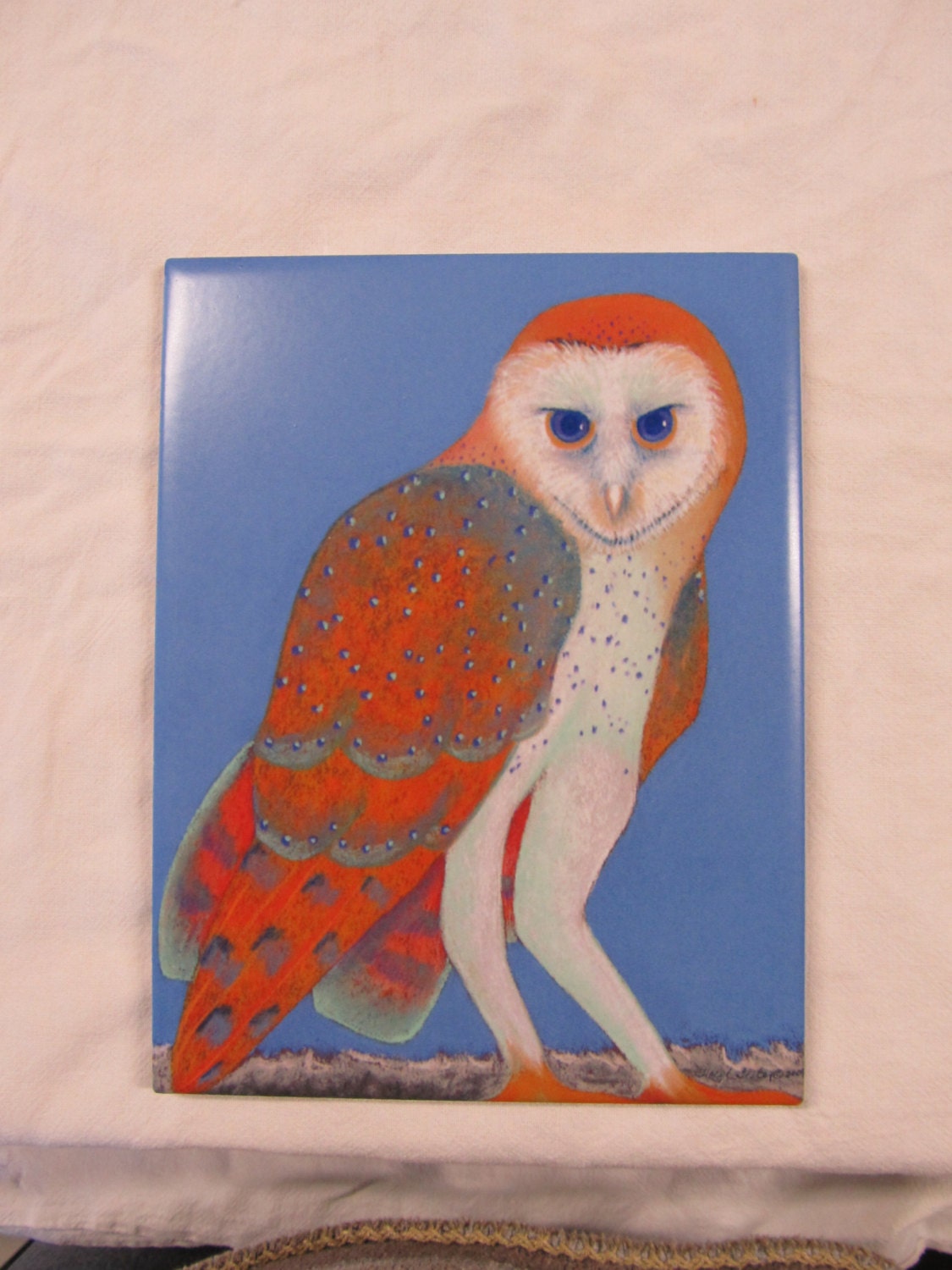 Barn Owl Ceramic Tile