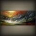 art painting ORIGINAL art abstract painting retro mid century silhouette tree wall decor Original Painting tree painting 24 x 48