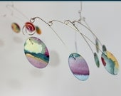 Zen Art Mobile - Spring Celebration Hanging Kinetic Sculpture - Watercolor