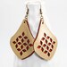 Leather Earrings - Dewdrop Cutouts (Metallic Gold & Raspberry Pink)