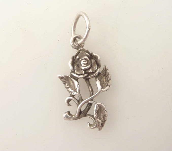 Vintage Sterling "A Rose" Charm