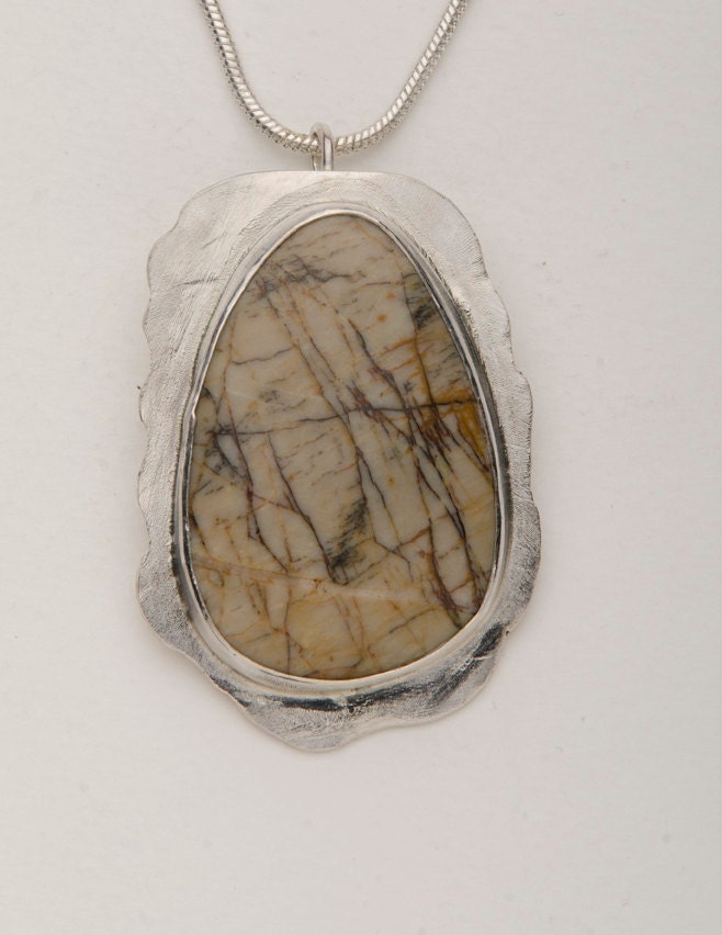 Jasper and sterling pendant