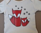 Red Foxes on Kids Shirt Organic Cotton