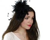Black  Fascinator Hat for Kentucky Derby, Weddings and Christmas Parties