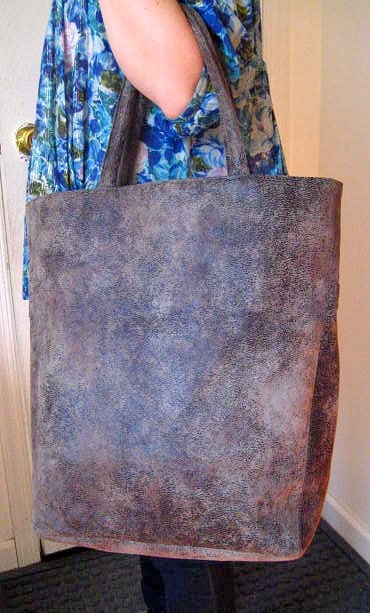 Tote Bag in Faux Suede, Earth Tone  Handbag, Non-Leather Tote