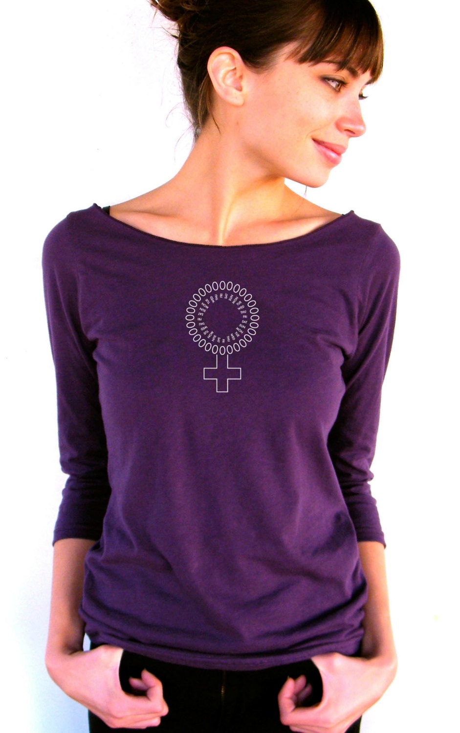 Represent Your Rights - American Apparel - 3/4 Sleeves - Boat Neck - small, medium, large, xl