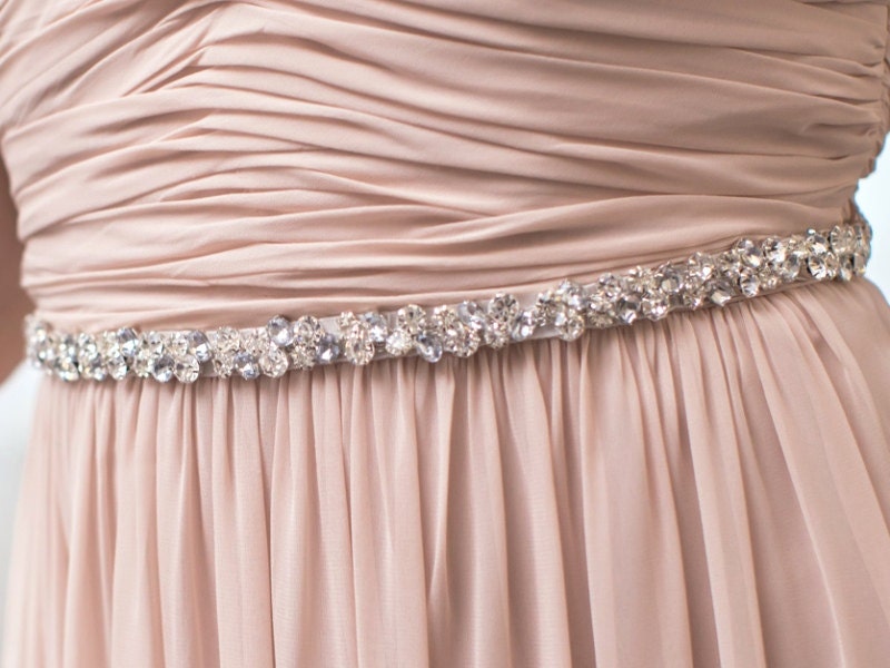 Rhinestone Sash / Crystal Beaded Bridal Belt / Wedding Crystal Belt (Starbright Belt)